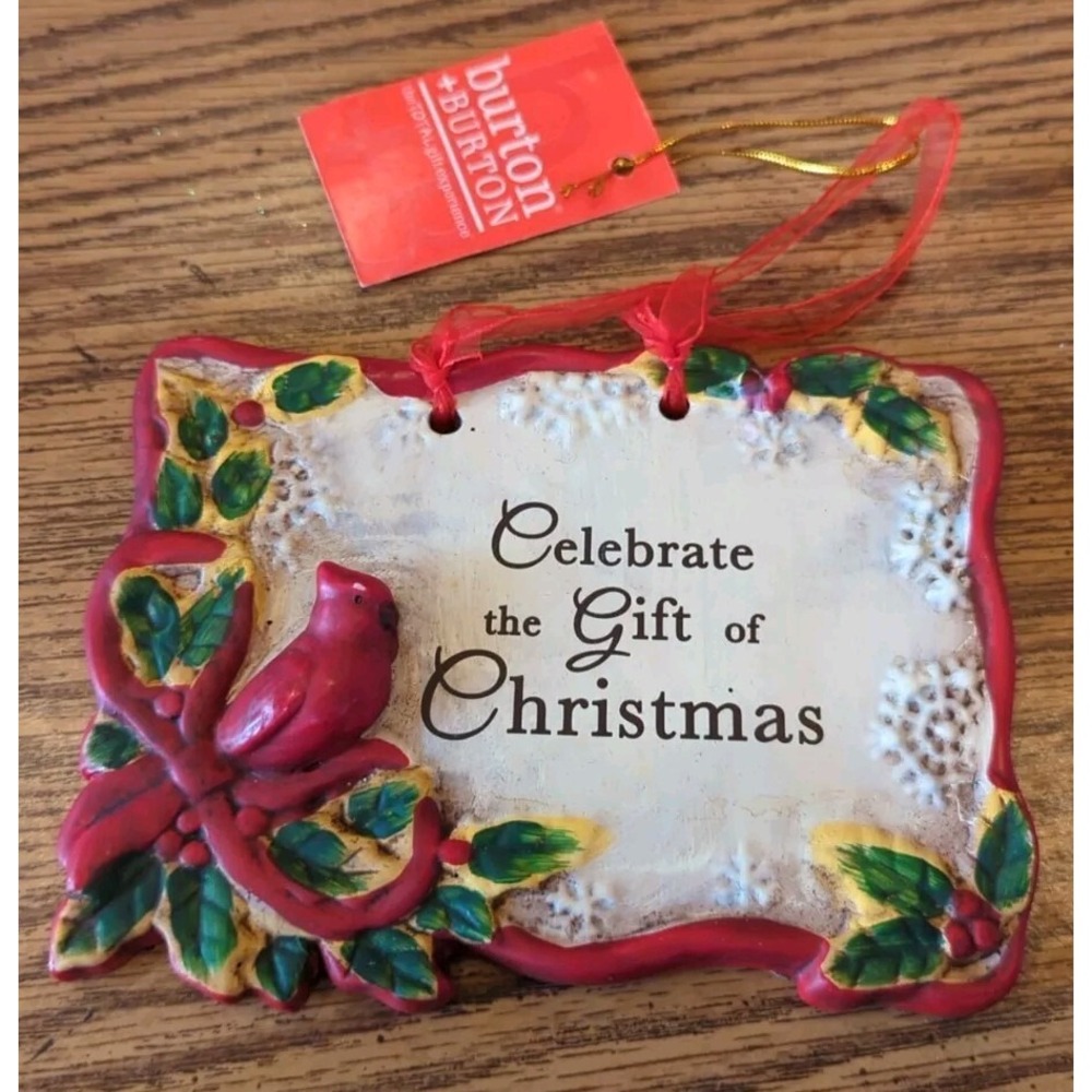 Burton + BURTON Porcelain Christmas Ornament 'Celebrate The Gift Of Christmas'